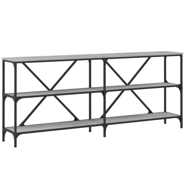 vidaXL Table console sonoma gris 180x30x75 cm bois d'ingénierie et fer