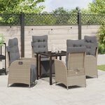 vidaXL Ensemble de 5 pièces pour salle à manger de jardin beige en poly rattan