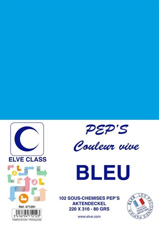 Pqt de 102 Sous-chemises 80 g 220 x 310 mm PEP'S Coloris Vifs Bleu ELVE
