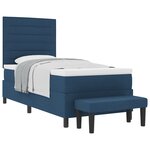 vidaXL Lit avec Box Spring et Matelas & Banc Bleu 90x200 cm Tissu
