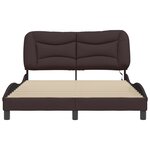vidaXL Cadre de lit avec lumières LED marron foncé 140x200 cm tissu