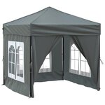 vidaXL Tente de réception pliable avec parois Anthracite 2x2 m