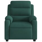vidaXL Fauteuil inclinable électrique vert foncé velours
