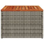 vidaXL Table de jardin gris 55x55x37 cm résine tressée et bois acacia