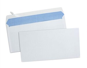 Boite de 500 enveloppes dl 110x220mm auto-adhésives 80g blanches gpv