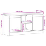 vidaXL Meuble TV avec LED gris béton 100x34x50 cm bois d'ingénierie