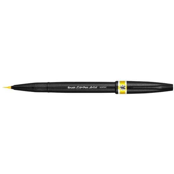 Stylo pinceau sign pen artist  jaune x 12 pentel arts