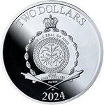 Pièce de monnaie en Argent 2 Dollars g 31.1 (1 oz) Millésime 2024 VICTORIA