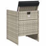 vidaXL Chaises de jardin avec coussins lot de 4 gris clair poly rotin