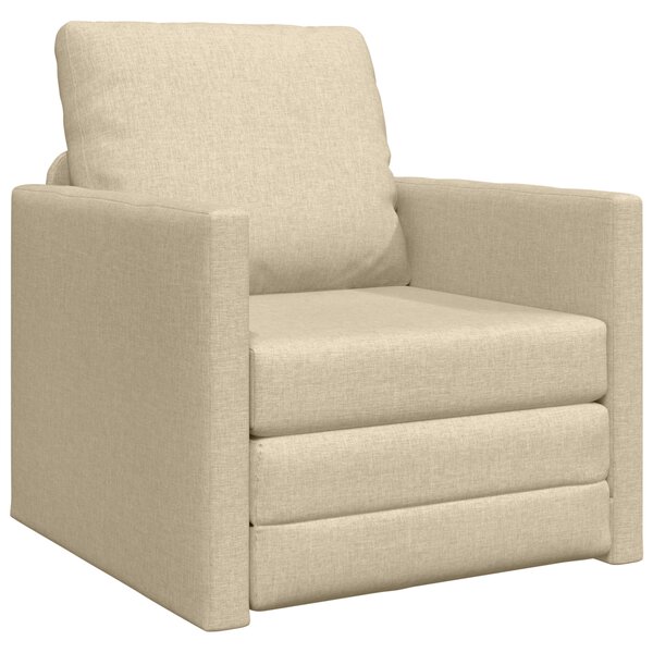 vidaXL Sofa-lit 2-en-1 Crème 74x77x81 cm Tissu