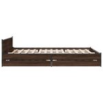 vidaXL Cadre de lit et tiroirs chêne marron 150x200 cm bois ingénierie