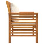 vidaXL Chaises de canapé et coussins blanc crème lot de 2 Bois acacia