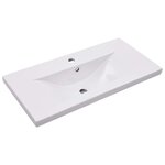 vidaXL Armoire d'évier avec lavabo intégré Blanc Aggloméré