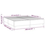 vidaXL Cadre de lit Marron foncé 160x200 cm Tissu