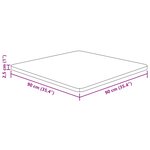 vidaXL Dessus de table carré Marron clair90x90x2 5cm Bois chêne traité
