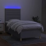 vidaXL Sommier à lattes de lit et matelas et LED Gris clair 90x200cm