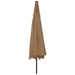vidaXL Parasol d'extérieur avec LED et mât en métal 400 cm Taupe