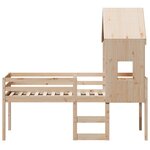 vidaXL Lit haut avec toit 90x200 cm bois de pin massif