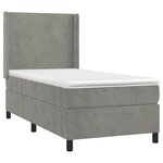 vidaXL Sommier à lattes de lit matelas LED Gris clair 80x200cm Velours