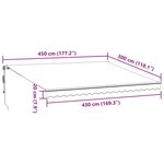 vidaXL Auvent rétractable automatique avec LED anthracite et blanc