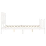 vidaXL Cadre de lit avec tête de lit blanc King Size bois massif
