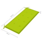 vidaXL Banc Batavia avec coussin vert vif 120 cm Bois de teck massif
