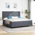 Lit box spring vidaXL avec matelas gris foncé 200x200 cm en velours