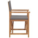 vidaXL Chaises de metteur en scène lot de 2 Bois de teck massif Gris