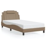 vidaXL Cadre de lit avec tête de lit Cappuccino 100x200 cm Similicuir