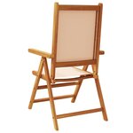 vidaXL Chaises inclinables de jardin lot de 8 beige tissu bois massif