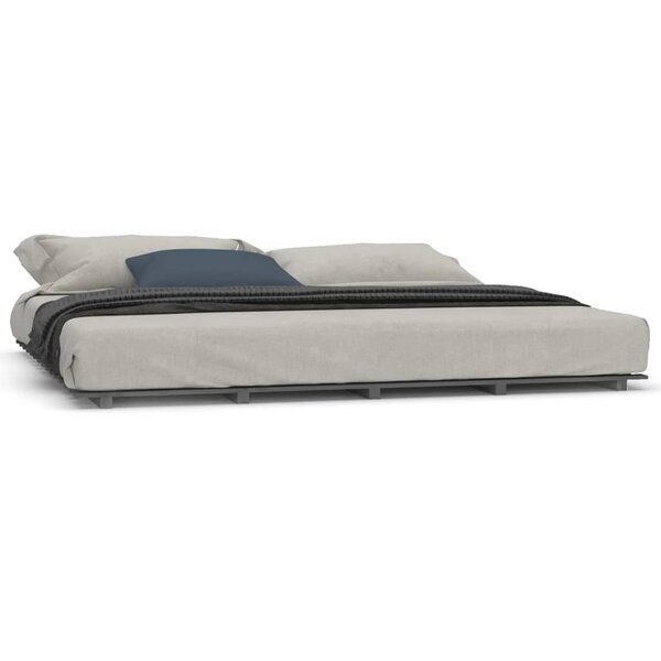 vidaXL Cadre de lit Gris 180x200 cm Bois de pin massif