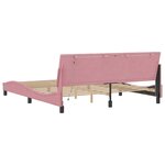 vidaXL Cadre de lit avec lumières LED rose 180x200 cm velours