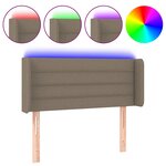vidaXL Tête de lit à LED Taupe 103x16x78/88 cm Tissu