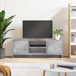 vidaXL Meuble TV gris béton 102x30x37 5 cm bois d'ingénierie