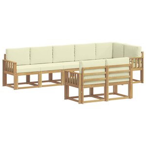 vidaXL Ensemble de canapés d'extérieur 8 Pièces Blanc et crème Polyester