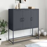 vidaXL Buffet haut anthracite 100 5x39x107 cm acier
