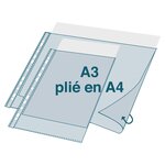 Sachet 10 Pochettes Perforées Polypropylène Lisse A3 Pliées - Incolore - X 5 - Exacompta
