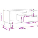 vidaXL Table basse Noir 90x49x45 cm Bois d'ingénierie