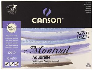 Bloc 100 Feuilles Papier dessin 'Montval' 240 x 320 mm 200 g CANSON