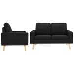 vidaXL Ensemble de canapés 2 Pièces Tissu Noir