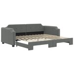 vidaXL Lit de jour avec lit gigogne gris foncé 100x200 cm tissu