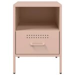 vidaXL Table de chevet rose 36x39x50 5 cm acier laminé à froid