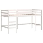 vidaXL Lit mezzanine enfants et rideaux rose 90x190cm bois pin massif