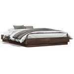 vidaXL Cadre de lit chêne marron 120x190 cm bois d'ingénierie