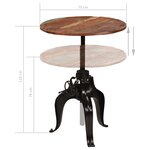 vidaXL Table de bar Bois de récupération massif 75x(76-110) cm