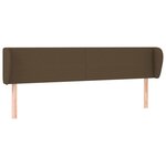vidaXL Tête de lit avec oreilles Marron foncé 203x23x78/88 cm Tissu
