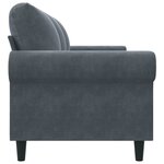 vidaXL Canapé à 3 places Gris foncé 180 cm Velours