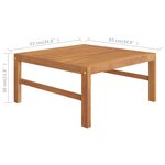 vidaXL Table de jardin 63x63x30 cm Bois de teck solide