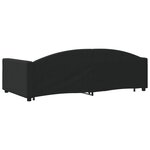 vidaXL Lit de jour avec gigogne et tiroirs noir 100x200 cm tissu