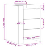 vidaXL Table de chevet chêne fumé 45x50x65 cm bois d'ingénierie